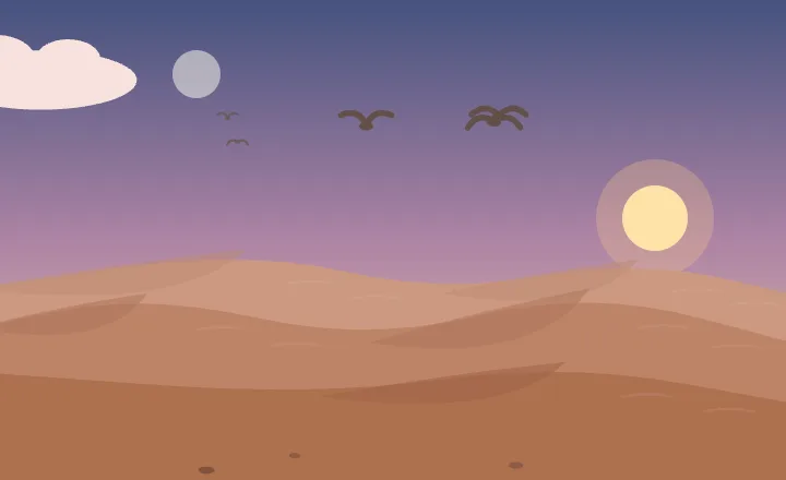 Desert at dusk