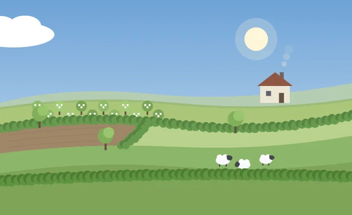 Farmland in each season