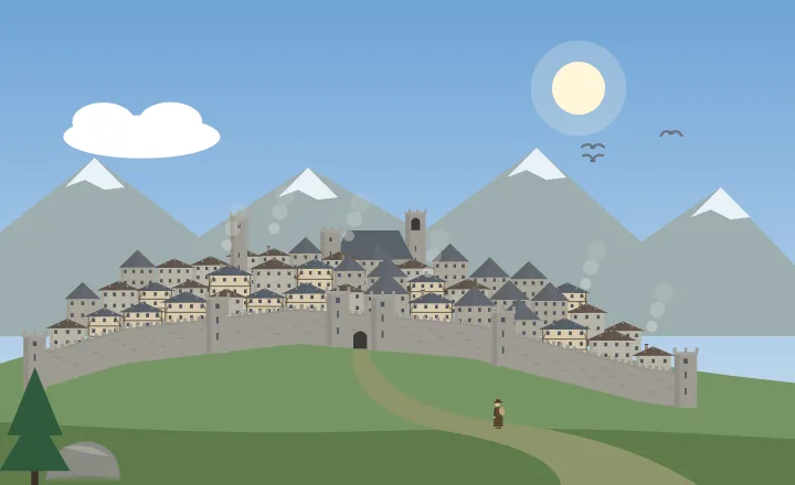 A city in the mountains