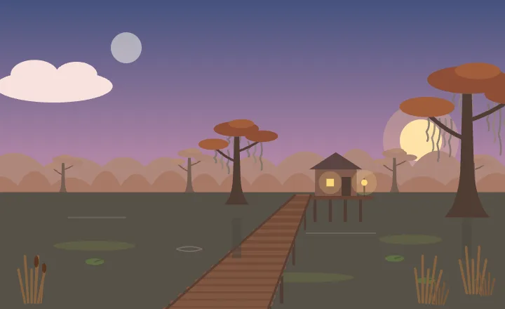 Swamp at dusk
